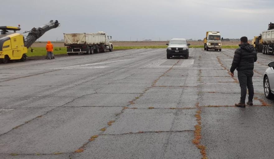 LA PROVINCIA REPAVIMENTA LA PISTA DEL AERÓDROMO