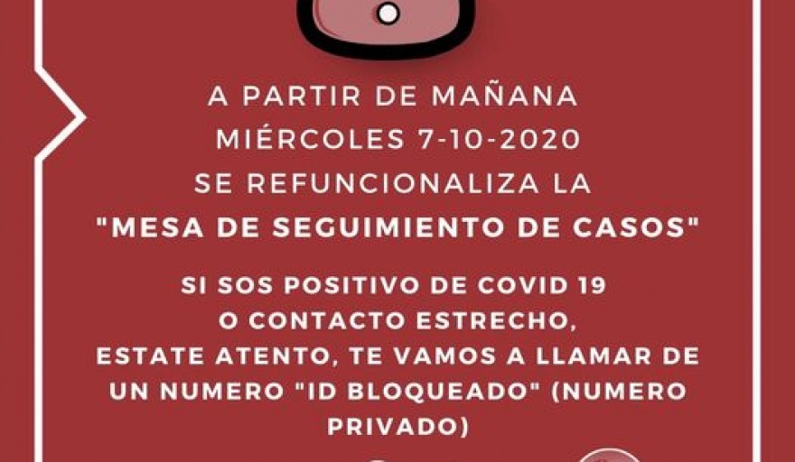 MONTE MAIZ va a refuncionalizar  la Mesa de Seguimiento de casos